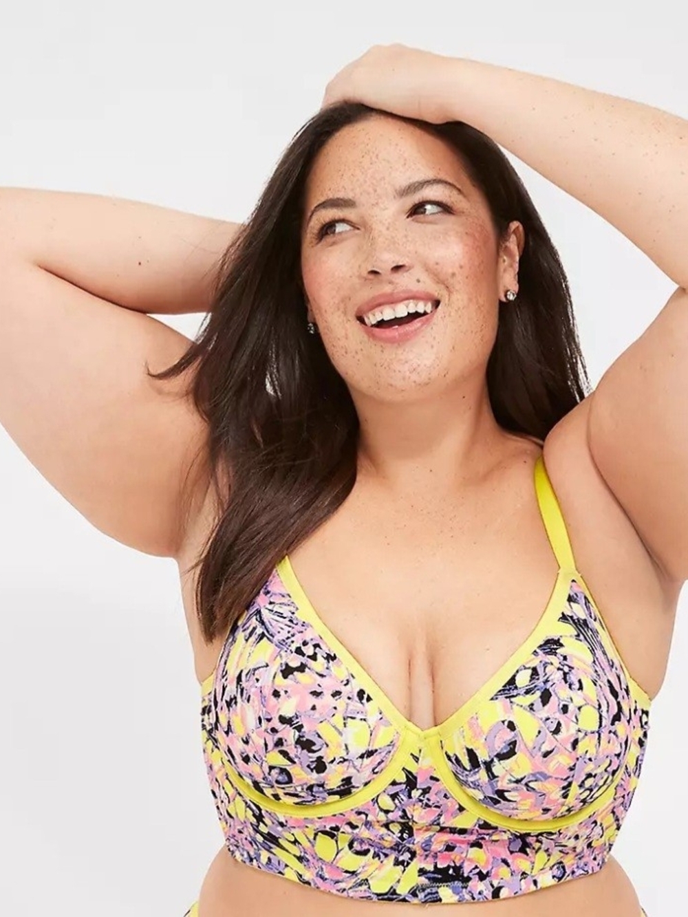 Lane Bryant Cacique Long Lined  Demi Bra Lime Green Pink Purple Size 42DDD